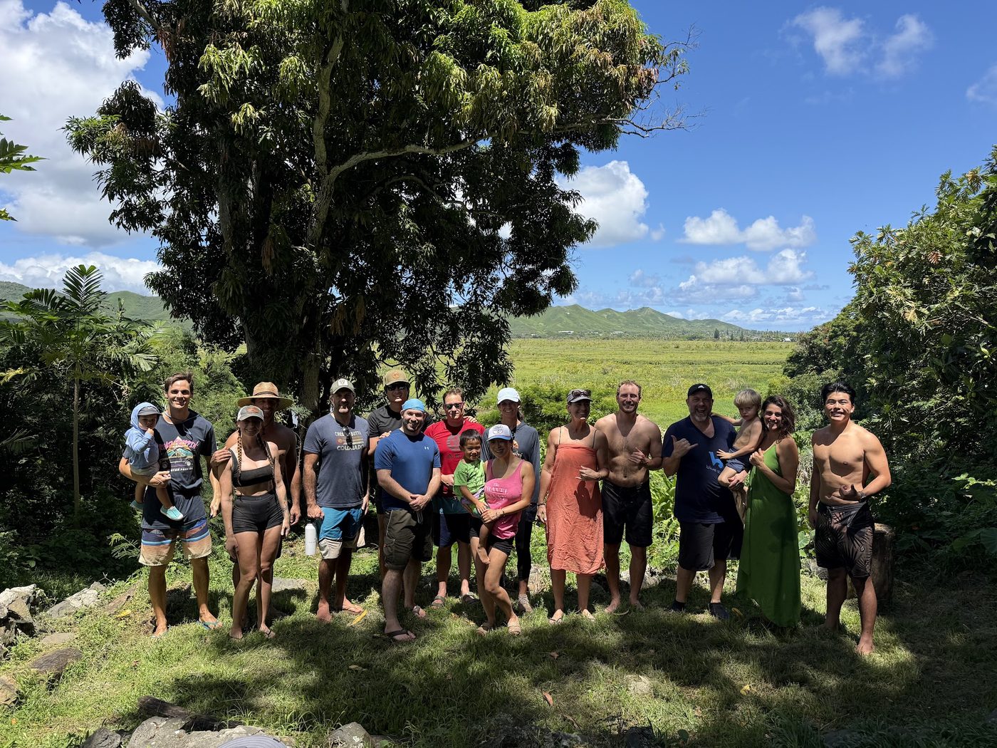 Matt (founder) and Blue Startups Cohort 18 wrapping up a work day at Ulupō Heiau lo‘i in Kailua.